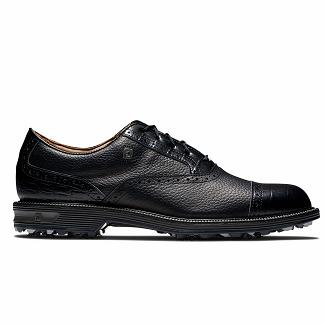 Men's Footjoy Premiere Series Tarlow Spikes Golf Shoes Black NZ-241772